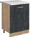 Vicco R-Line meuble bas de cuisine, béton noir/chêne doré, 60 cm