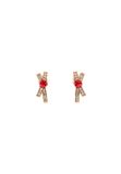 Gaya Leo E-Commerce Ltd. Gaya Earrings Rose Gold Red Multi Oorhangers Vrouwen Volwassenen Koper