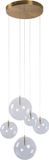 Atmooz Hanglamp Camau 5 G4 Antiek Messing Metaal en Glas 140cm