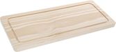 Cm plancha pour baguette/steak - extra long - bois naturel - avec gouttière à jus - 50 x 22 x 2 cm