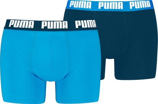 Puma Heren Boxershort 2-pak - Everyday - Katoenen heren onderbroeken - Donkerblauw/Blauw / XXL