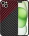 Techsuit Hoesje geschikt voor Apple iPhone 15 Plus - Carbonite FiberShell Carbon Back Cover - Rood/Zwart