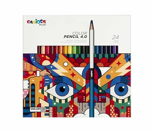 Carioca Carioca Plus kleurpotloden 4.0 van hout met dikke en zachte vulling met hoge pigmentatie I 24 stuks