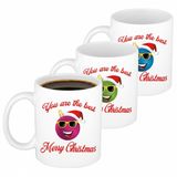 Bellatio Decorations Kerst cadeau mokken - 6x - The Best - werknemers - collega's - team - 300 ml - keramiek