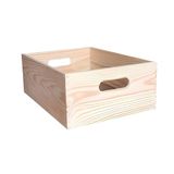 Aranaz Stapelbare opbergdoos van massief grenenhout, 40 x 30 x 15 cm