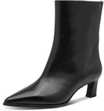 Tamaris - Dames - Enkellaarzen - Zwart - Leer - Maat 38
