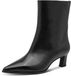 Tamaris - Dames - Enkellaarzen - Zwart - Leer - Maat 38