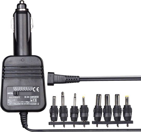 VOLTCRAFT DC/DC-converter 12 V/DC, 24 V/DC - 1.5 V/DC, 3 V/DC, 4.5 V/DC, 6 V/DC, 7.5 V/DC, 9 V/DC, 12 V/DC/1.2 A 14.4 W