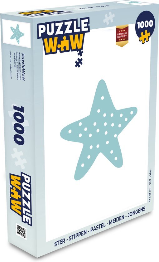 MuchoWow Puzzel Ster - Stippen - Pastel - Meiden - Jongens - Legpuzzel - Puzzel 1000 stukjes volwassenen - Sinterklaas cadeautjes - Sinterklaas voor grote kinderen