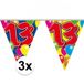 Folat Vlaggenlijn 13 jaar - 3x - 10 meter - plastic - leeftijd versiering - 13e verjaardag