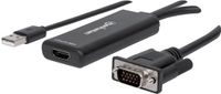 Manhattan VGA en USB-A naar HDMI converter, 1080p@60Hz, zwart