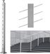 VEVOR Relingpaal 106,68x5,08x5,08cm Zilver