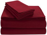 Tribeca Living Zachte 170-GSM Katoenen Flanellen kussenslopen, Diep Rood, king