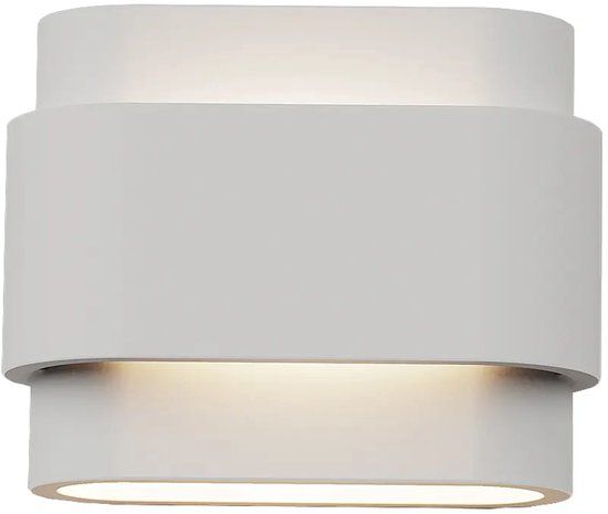 Artdelight Metz L - 20 cm - Gips - Wit - Wandlamp