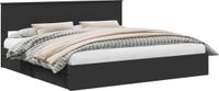 vidaXL Opbergbed met lade en opslag Zwart 200 x 200 cm Bewerkt hout