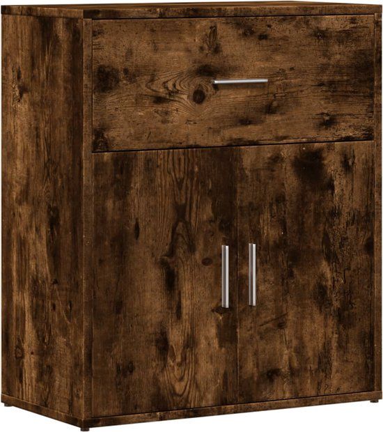 vidaXL Dressoir - 60x31x70 cm - Bewerkt Hout - Gerookt Eikenkleurig