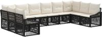 vidaXL - Tuinbank - Set - 10 - st - Zwart - poly - rattan