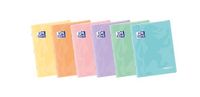 Oxford, Set van 10 geniete schriften A4, 4 x 4 raster, kunststof omslag, 48 vellen, pastelkleuren