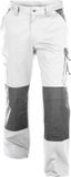 Dassy Boston Tweekleurige werkbroek met kniezakken 200426 (245 g/m2) - Wit/Cementgrijs - Maat 68