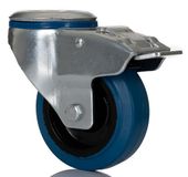 RS PRO Geremd, zwenkbaar zwenkwiel, wiel ø 100 mm, 180 kg, hoogte 131 mm, wiel B. 40 mm, enkele bouten, rubbermateriaal
