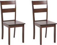 Beliani GEORGIA - Set van 2 eetkamerstoelen - Donkerbruin - Rubberhout