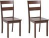 Beliani GEORGIA - Set van 2 eetkamerstoelen - Donkerbruin - Rubberhout