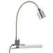 BRILIANT LED klemlamp in nikkel chroom met flexibele arm & tuimelschakelaar