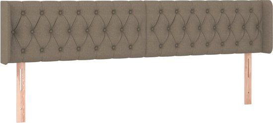 VidaXL Hoofdeind & Voeteind Taupe 203x16x78/88 cm Stof