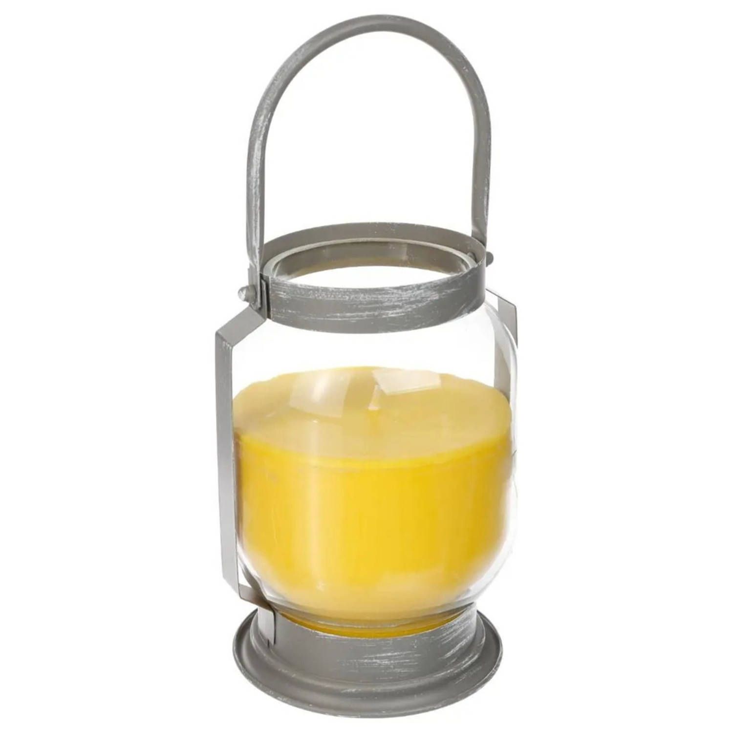 Atmosphera antimuggen citronella kaars/lantaarn in glas 65 branduren - geel