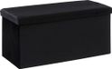 Atmosphera Poef/hocker/voetenbankje - opbergbox - fluweel zwart - 38 x 38 x 76 cm - opvouwbaar