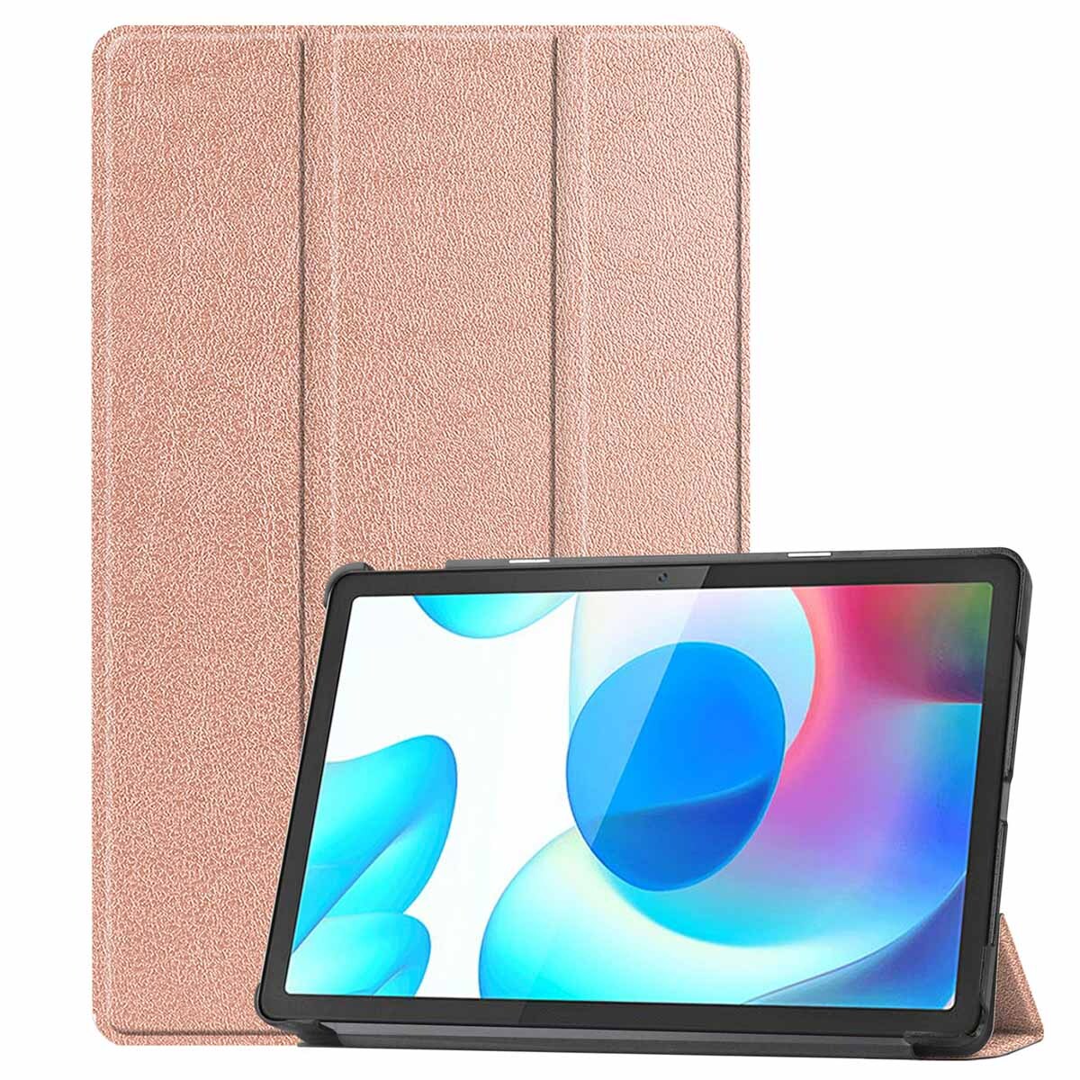 imoshion Trifold Bookcase Realme Pad tablethoes - Rosé Goud