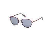 Timberland TB00048 67D Matte Dark Red Round Metal Unisex Teen Sunglasses