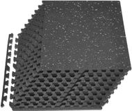 VEVOR Puzzel Oefenmat, 12 stukken Fitnessequipementmatten, 610 x 610 x 20 mm, Set Hoge-Dichtheid EVA Spummatten, Verbinding Rubberzachte Vloermatten, Beschermende Vloeropberg met Grijs Vlekken voor Home Gym Kantoormat