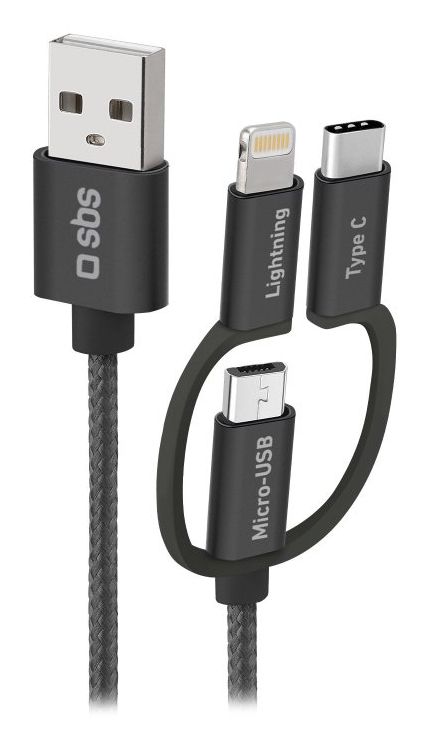 SBS TECABLEUSBIP531BW USB-kabel - USB 2.0 - 1.2 m - Zwart