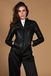 D'Arienzo Veste cuir noir femme cuir plongé aspect lisse Taille XS Couleur Noir