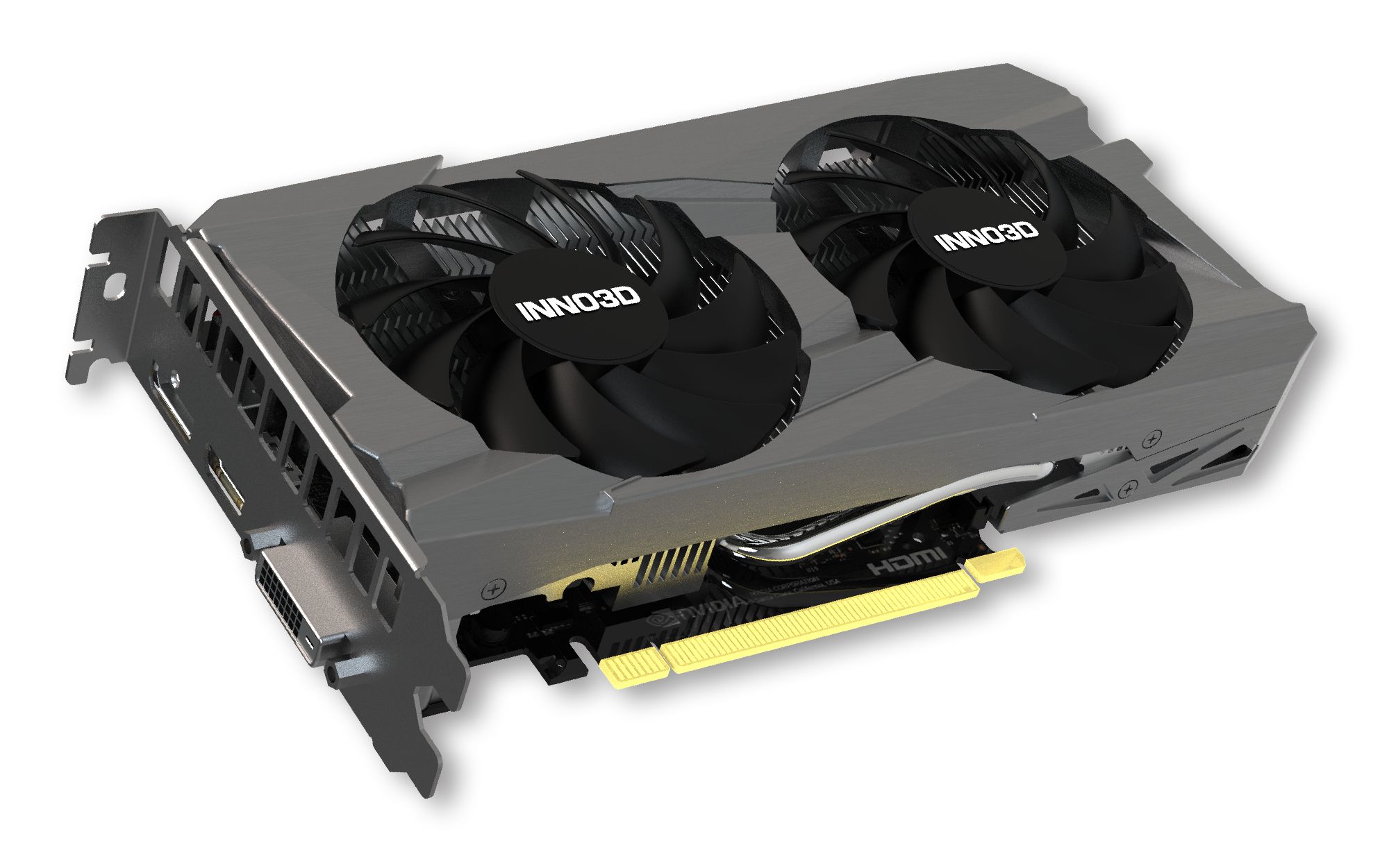 INNO3D GeForce RTX 3050 Twin X2 V2 - Videokaart - 8GB - GDDR6X - PCIe 4.0 - 1x HDMI 2.1 - 1x DisplayPort 1.4 - 1x DVI-D