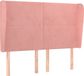 vidaXL Hoofdbord met randen 147x23x118/128 cm fluweel roze
