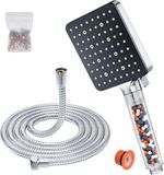 Famanu Hogedruk handdouche met filter en 1,6 m slang, 6 straalsoorten, waterbesparend, chroom