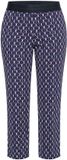 Ulla Popken - Dames - Jersey broek Sienna met print smalle pijpen - Donkerpruim - Maat 46+