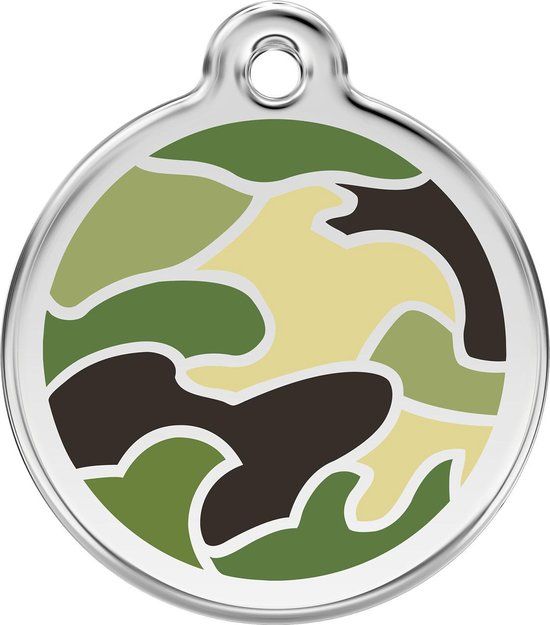 Red Dingo Hondenpenning 38 mm camouflage groen