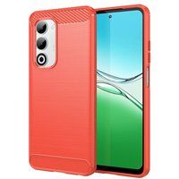 Oppo Coque pour Oppo A5 4G / 5G - housse etui silicone gel carbone + verre trempe - ROUGE