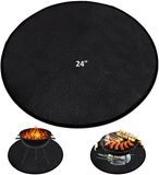 Merkloos Brandwerende Mat - Hittebestendig en Waterdicht - Voor Vuurkorf, BBQ, Terras en Camping - Rond 24 inch - Zwart