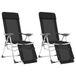VidaXL Campingstoelen met voetensteun 2 stuks Aluminium Textiel Zwart