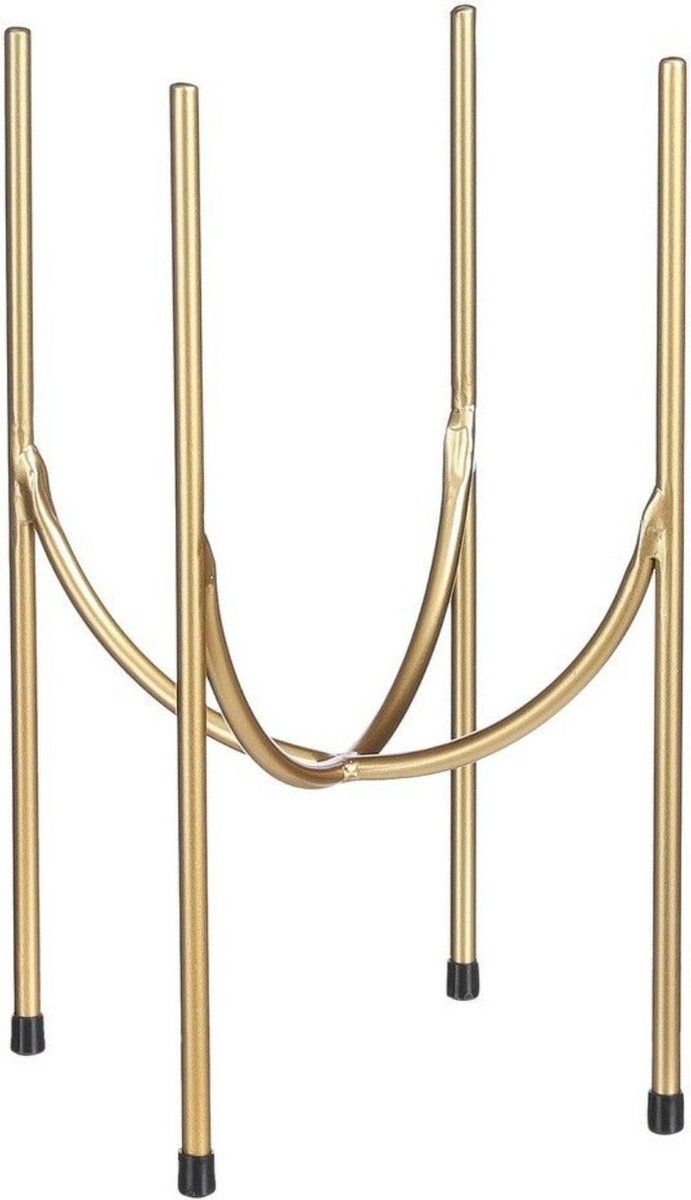 Mica Decorations bloempot plantenstandaard/verhoger - goud - H32 x D21 cm