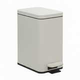 Relaxdays Prullenbak badkamer - 10 l - smal - softclose - beige