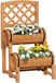 Outsunny - Jardinière - avec treillis - 2 bacs - avec treillis - Marron