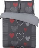 VISION home VISION Romeo Dekbedovertrekset - 100% katoen - Grijs - Lits-jumeaux - 240x220 cm