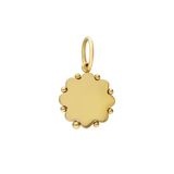 Lucardi Dames Stainless steel goldplated hanger graveerplaat munt met bloem voor dames