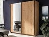 GONZOLA Armoire GONZOLA 2 portes coulissantes 180 cm chêne artisan avec miroir