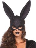 Leg Avenue Zwart glitter konijnenmasker voor volwassenen